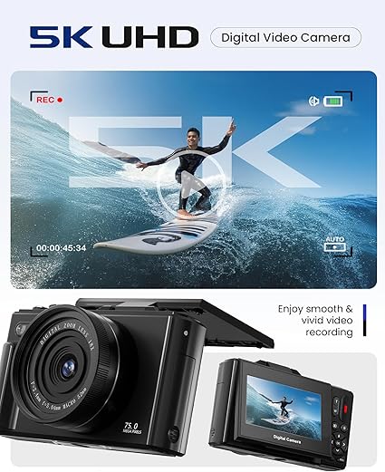 Capture Every Moment: Best 5K Digital Camera for Teens, Beginners & Travel Vloggers 3 81ZmJCfSecL. AC SX425